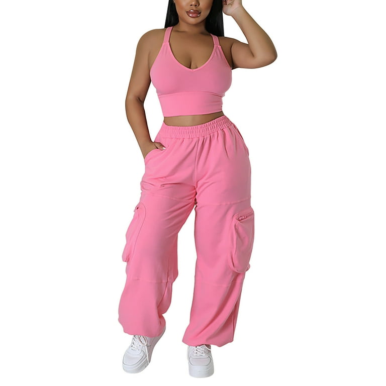 PMUYBHF 70S Outfits for Women Plus Size 4X Women's Fashion Casual Crew neck  Casual Top and Trousers Two Piece Suit Short Sets Women 2 Piece Outfits  Casual Two Piece Outfits for Women 