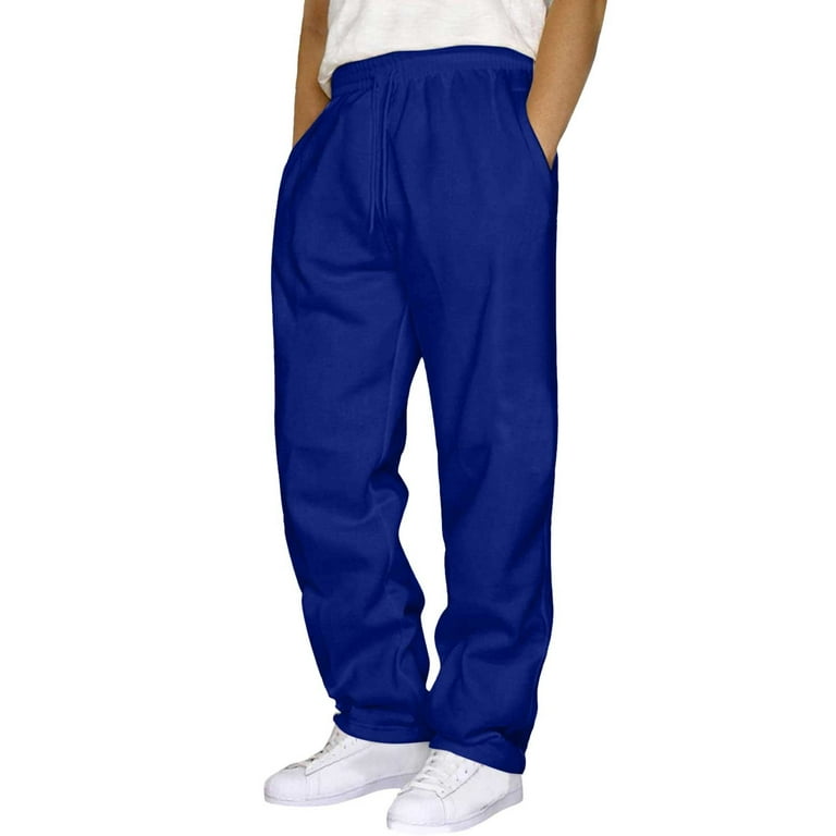mens comfy hop pants track lace-up solid color workout pants with
