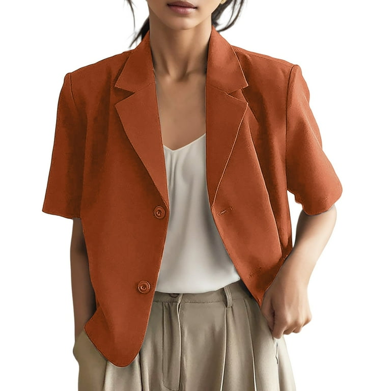 PMUYBHF Blazer Shorts Set for Women Cropped Jackets for Women Plus