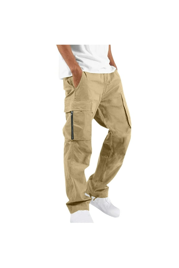 Cargo Pants Men Fashion Mens Casual Waist Color Sports Hat Multi Woven Pocket Foot Rope Solid Pants Street Cargo Tie Mens Cargo Pants Baggy Cargo Pants Men Plus Size