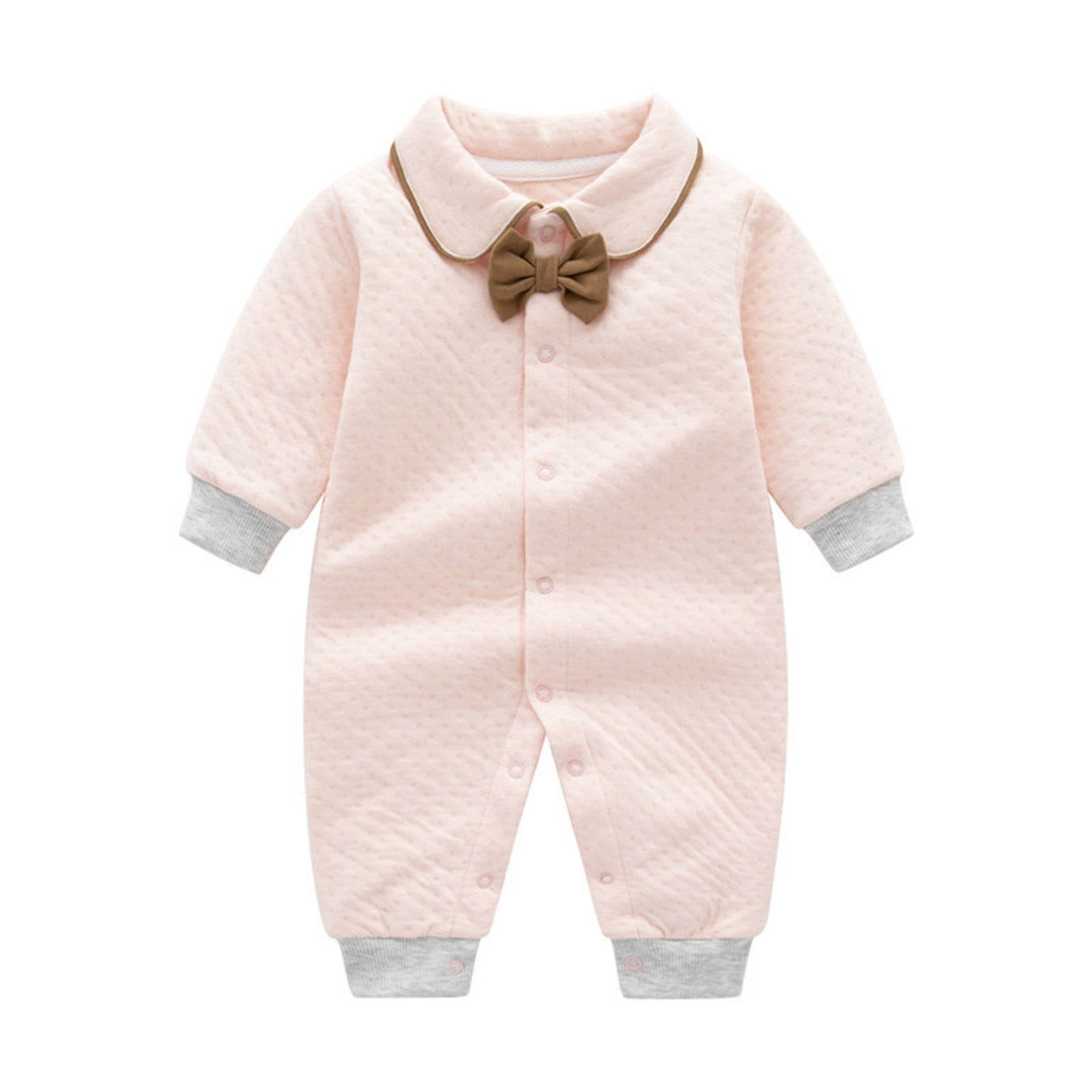 PMUYBHF Clearance under 10 Baby Boys and Girls Bow Long Sleeve Outsie