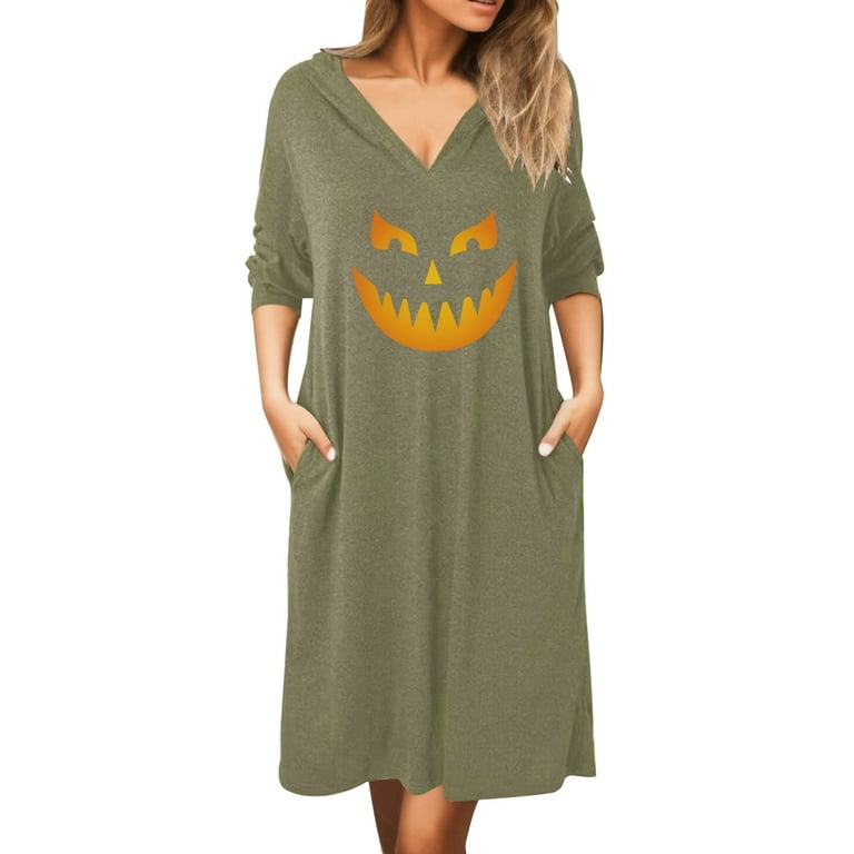PMUYBHF Club Dresses for Women 2024 Long Sleeve Women's Casual Long Sleeve  Hooded Print Maxi Dress for Spring and Autumn Womens Dress