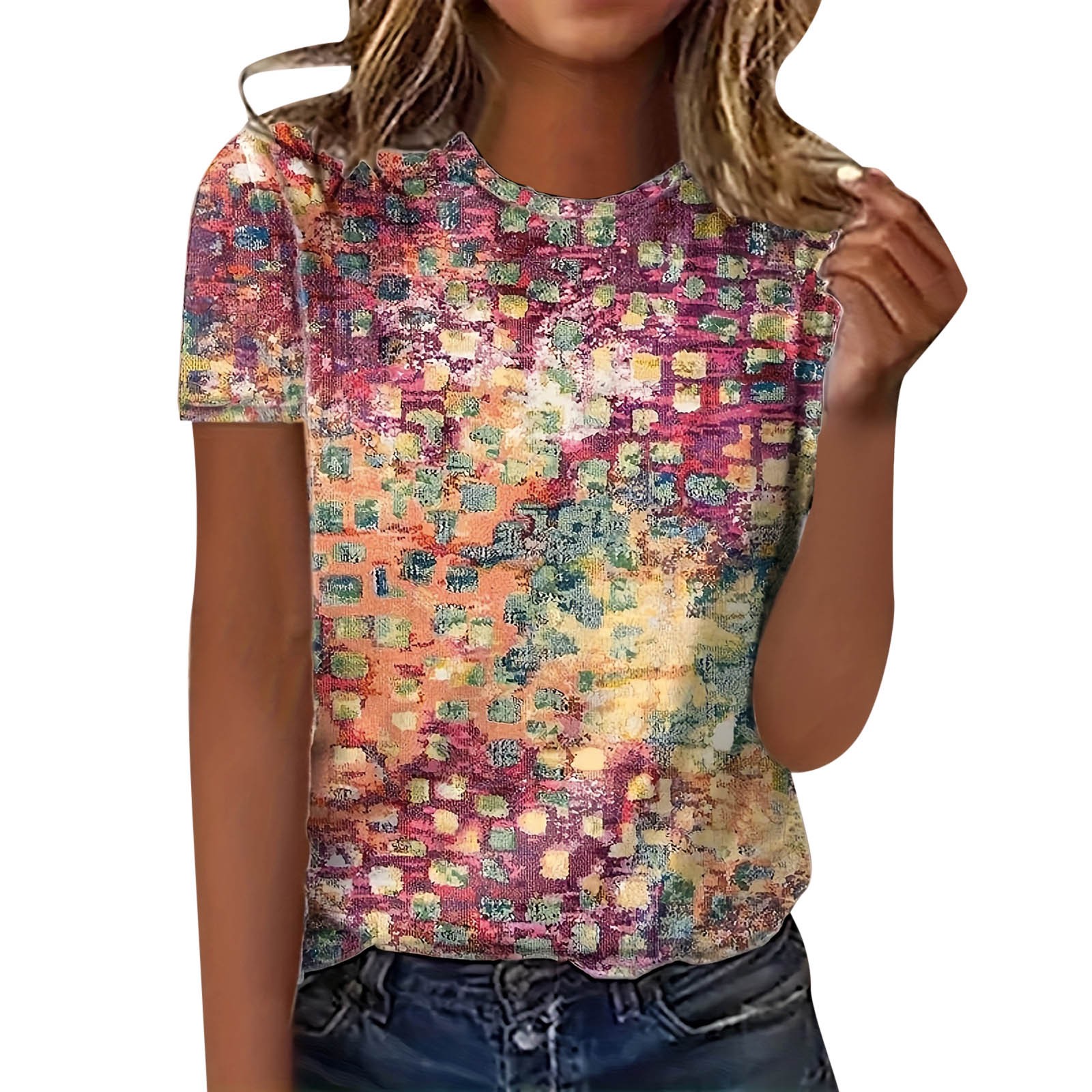 Girl's Floral Print Crop Top – Short Sleeve Crewneck T-Shirt For Summer & Going Out