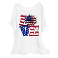 thumbnail image 1 of PMUYBHF Female July 4Th Cute Tops for Women Long Sleeve Summer Womens Short Sleeve Crew Neck Flower Letter Printed T Shirt Top Casual Slim Shirts Tee Blouse White S, 1 of 6