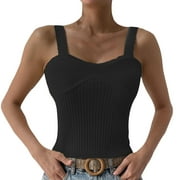 PMUYBHF Female M 4Th of July Womens Tank Tops Loose Fit Long Women's Simple Sexy Slim Slim Chest Suspender Top Vest 9.99