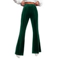 thumbnail image 1 of PMUYBHF Female M Plus Size Tall Leggings Flare Velvet Pants for Women High Waisted Wide Leg Stretch Elastic Waist Pull on Trousers Front Seam Slacks Capri Leggings for Women with Pockets Cotton, 1 of 5