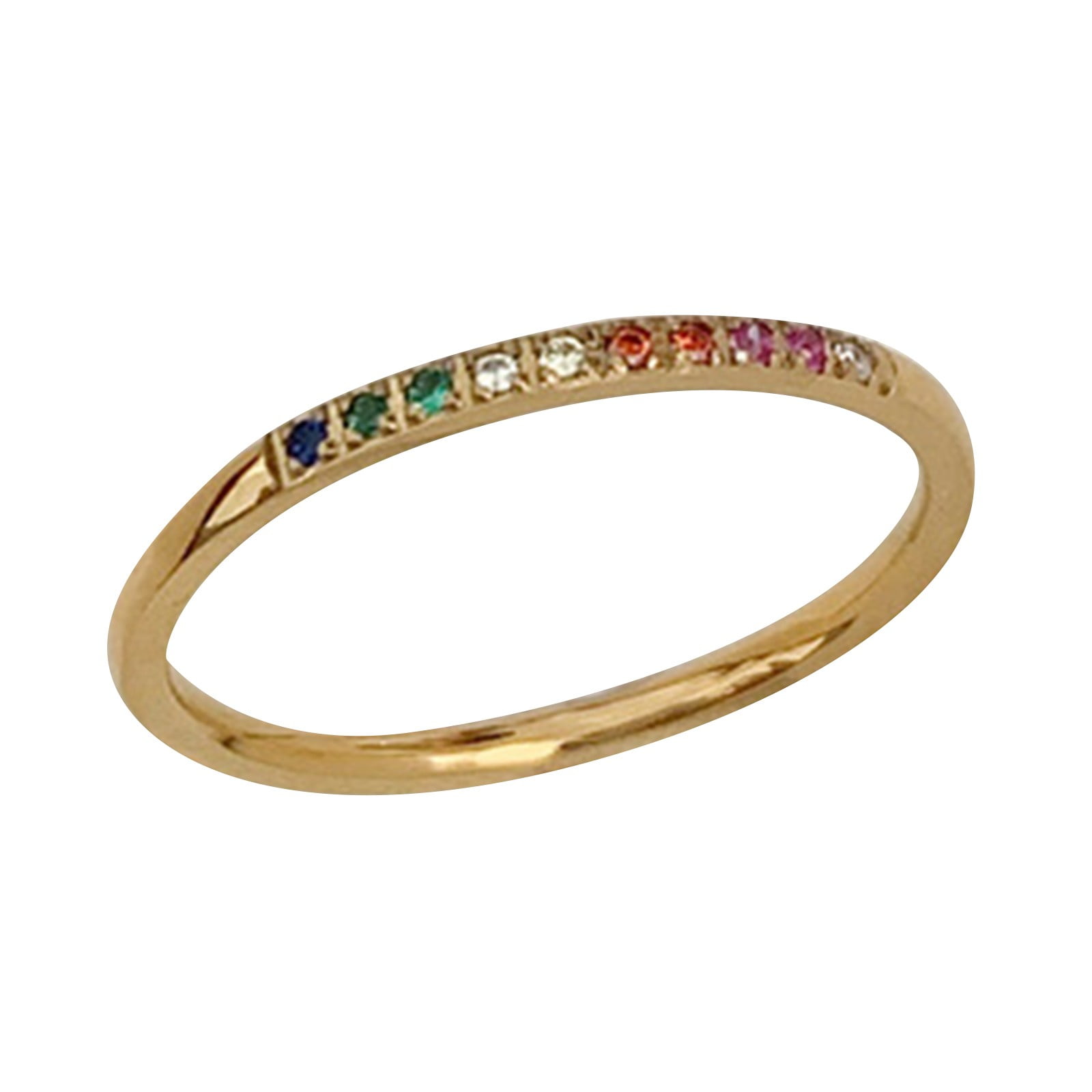 Custom Handwriting Brushed Gold Tungsten Women's Ring | Vansweden Jewelers