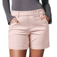 thumbnail image 1 of PMUYBHF Jean Shorts for Women Trendy White Women's Stretch Twill Shorts Regular Fit Pocket Hiking Shorts Summer Casual Shorts Shorts Running Shorts Womens 5 Inch Sweatpants Women with Flowers, 1 of 6
