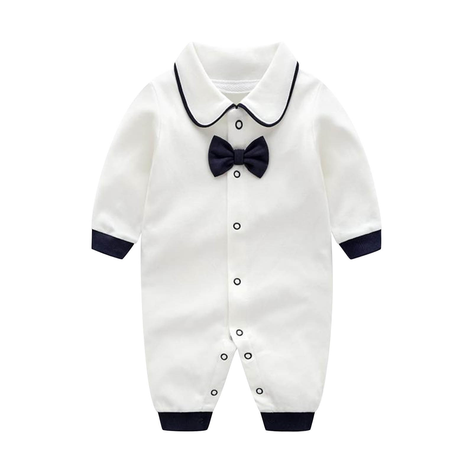 PMUYBHF Kids Baby Boys Bow Long Sleeve Outsie Bodysuit Banquet Wedding