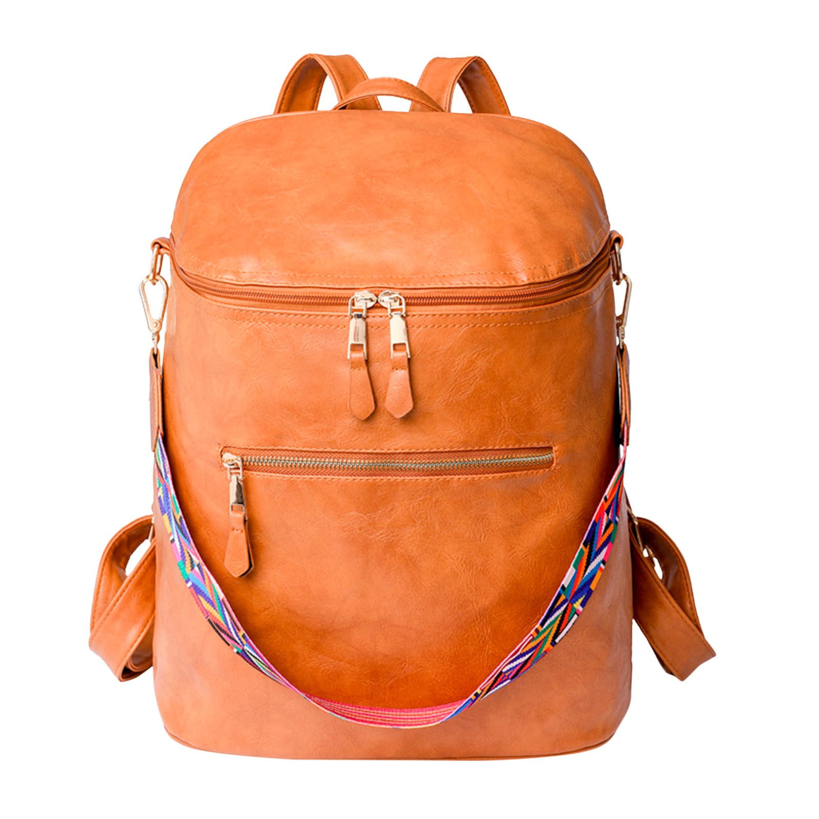 PMUYBHF Laptop Backpack for Men 17 Inch Pu Leather Capacity Convertible