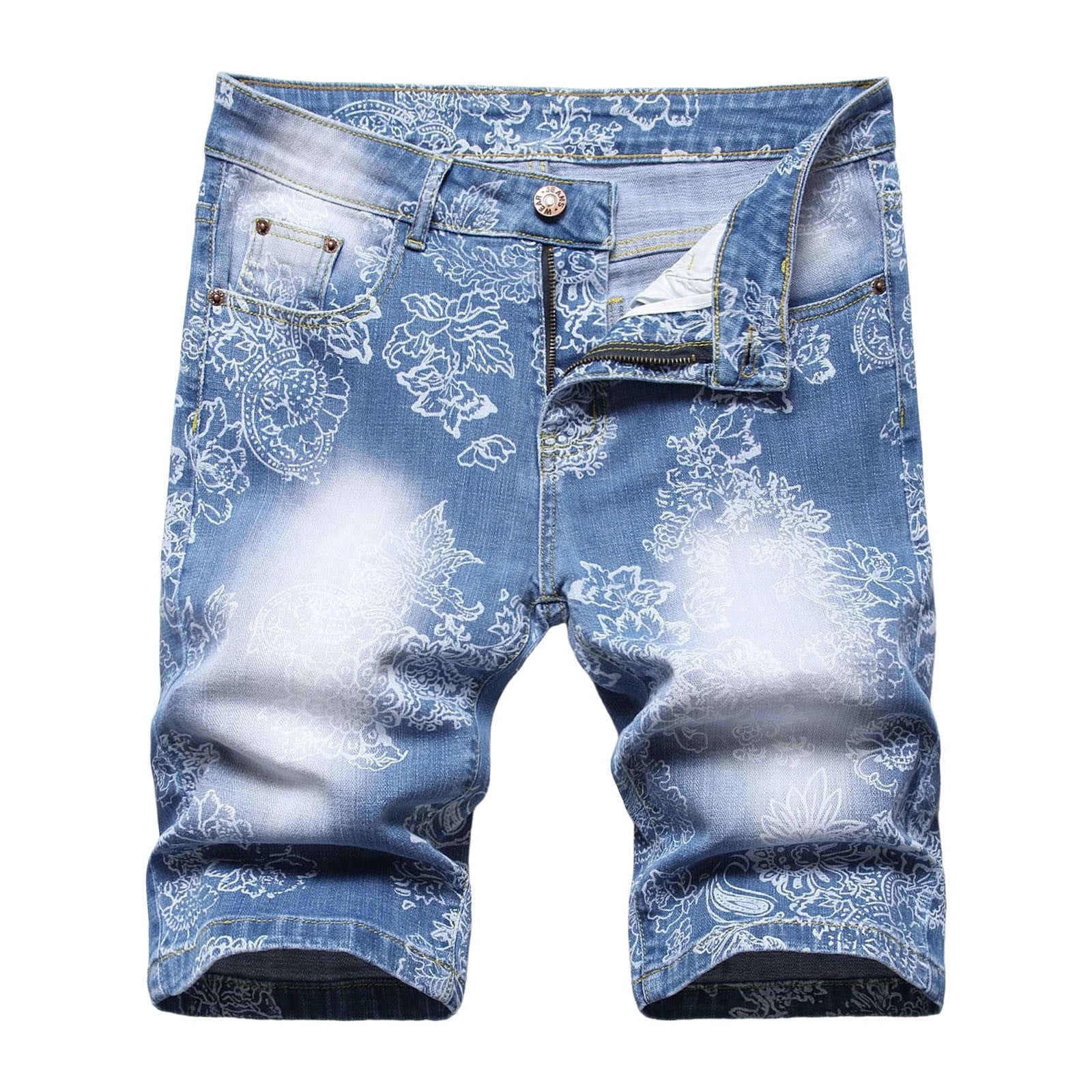 Mens blue jean shorts with elastic waistband outlet