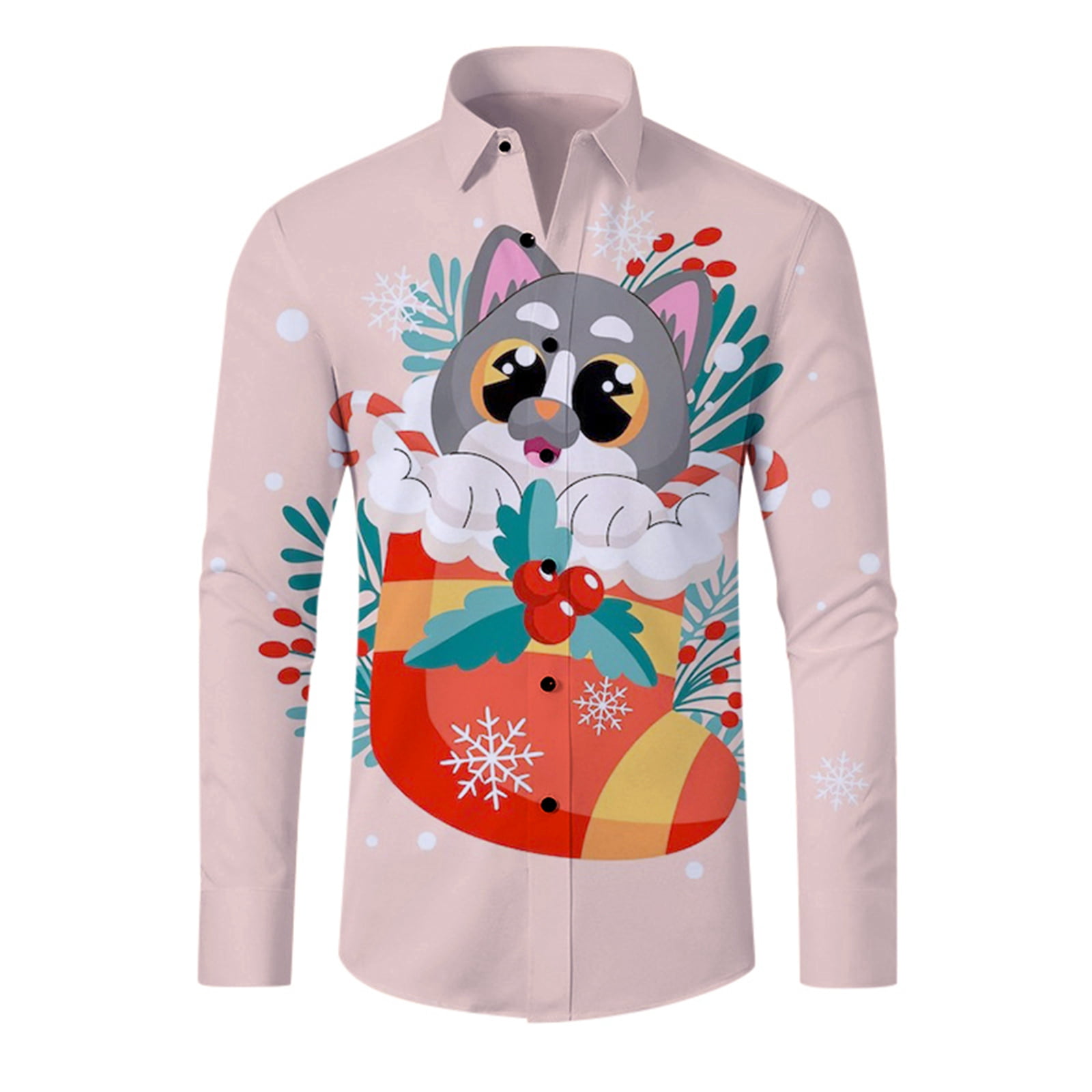 PMUYBHF Male L Mens Beach Wear July 4Th Men's Casual Long Sleeve Autumn