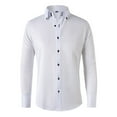thumbnail image 1 of PMUYBHF Male L Red Dress Shirts for Men July 4 Men's Shirt Spring and Autumn New Business Casual French Crystal Buckle Men's Small Shirt Long Sleeve Wh1 Men's Dress Shirts Slim fit Black, 1 of 3