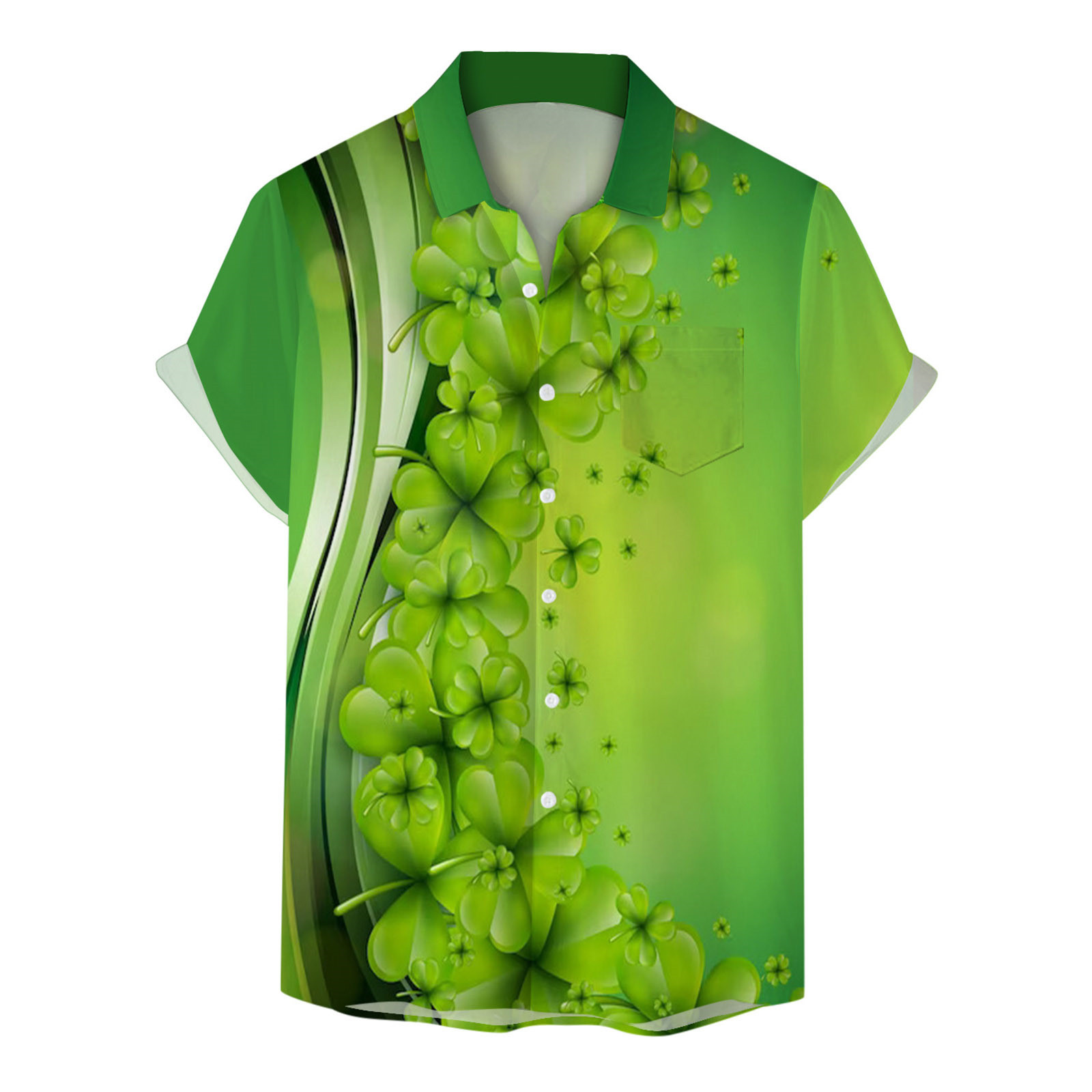 PMUYBHF Male M Mens Shirt July 4Th Mens St Patricks Day 3D Digital
