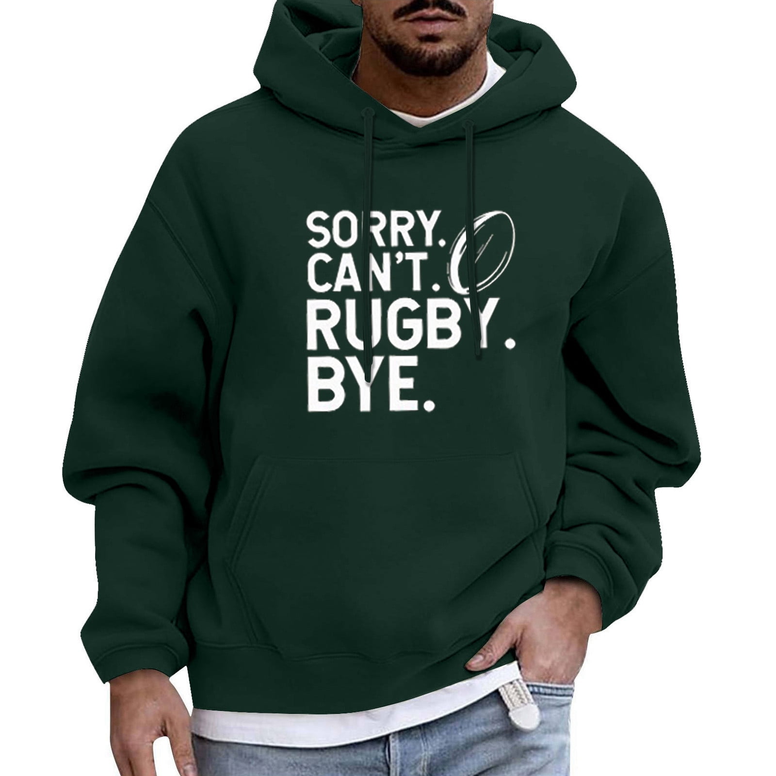 PMUYBHF Male Men's Pullover Shirts with Pockets Men American Football Fans Sports Gift Hoodie