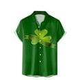 thumbnail image 1 of PMUYBHF Male Men's St Patrick's Day Clothing Mens St. Day Santa Digital 3D Printing Short Sleeve Lapel Button Shirt Top Khaki M, 1 of 3