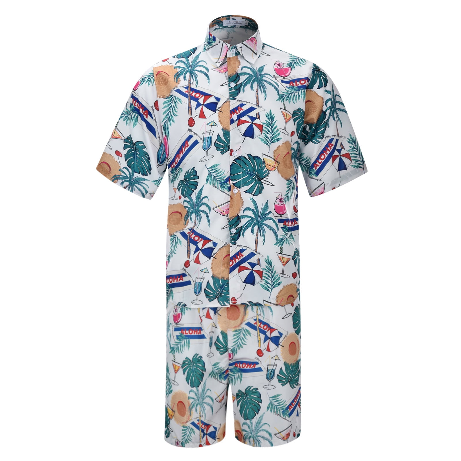 PMUYBHF Male Mens Sweatsuit July 4Th Men's Matching Set Summer Beach 2