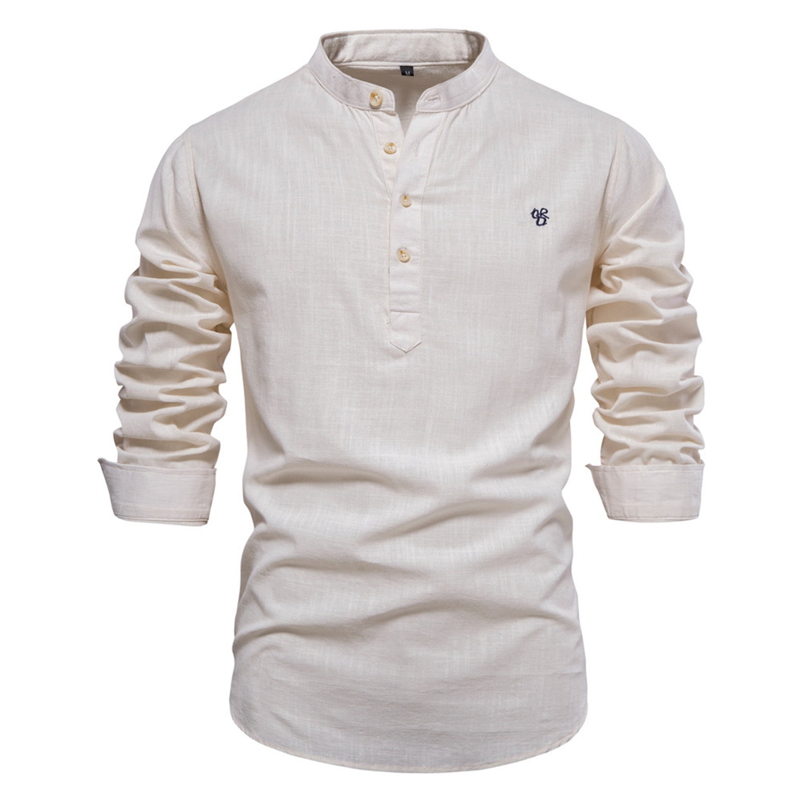 PMUYBHF Male Red Dress Shirt Men July 4Th Mens European and Men's Stand