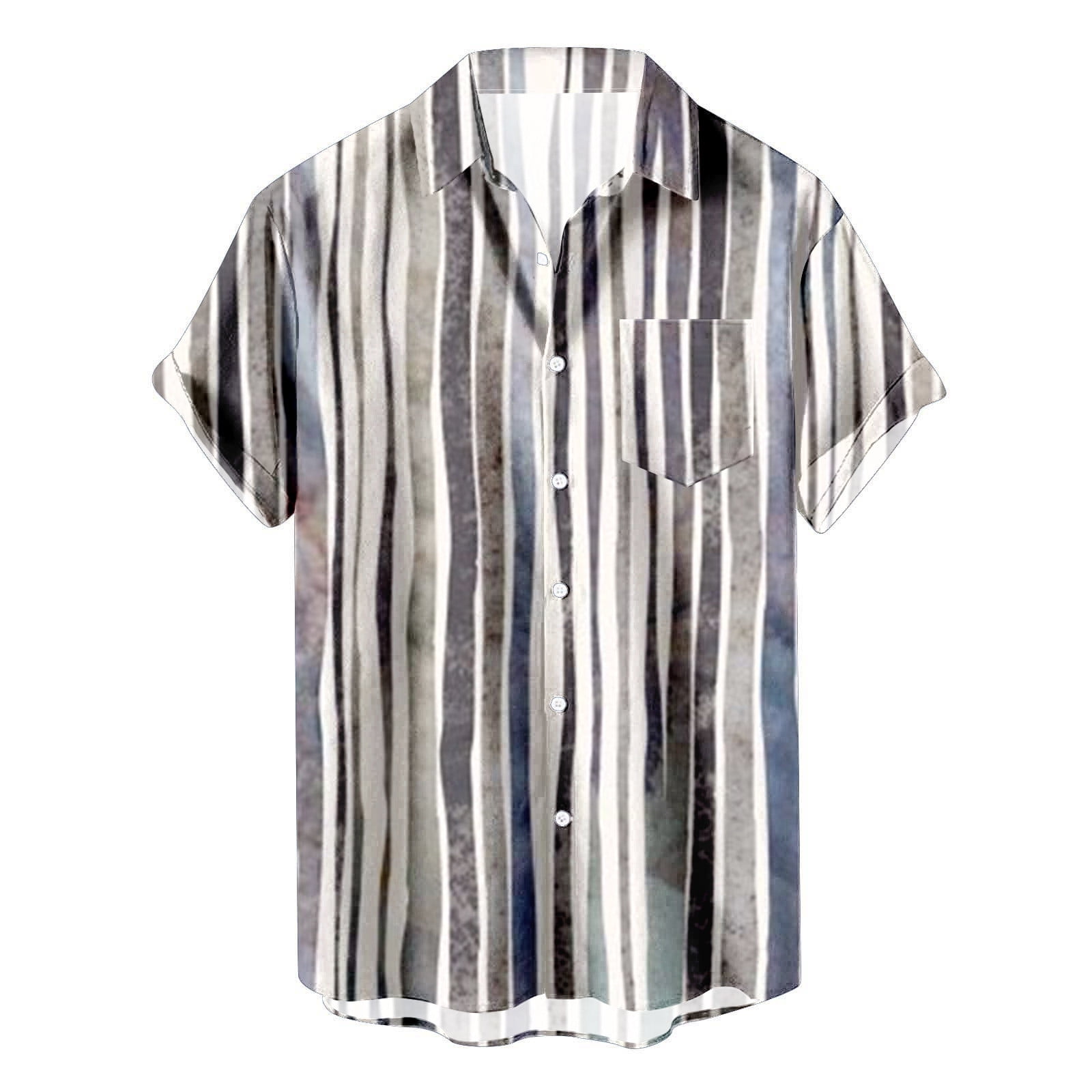 PMUYBHF Male S V Neck Undershirts for Men July 4 Men's Striped Summer
