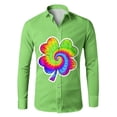 thumbnail image 1 of PMUYBHF Male St. Patricks Day Clothing & Accessories Men's 3D Printed Fashion Solid Color Baggy Casual Personality Lapel Long Sleeve Button Shirt Hot Pink XXXL, 1 of 2