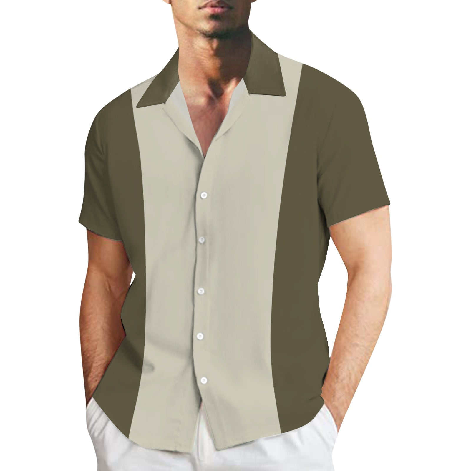 PMUYBHF Male Xxl Dress Shirts for Men July 4Th Mens 3D Digital Printed