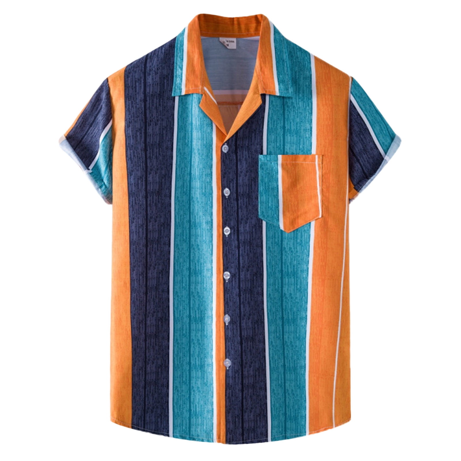 PMUYBHF Male Xxl Flannel Shirt for Men 4/July Mens Summer Fashion