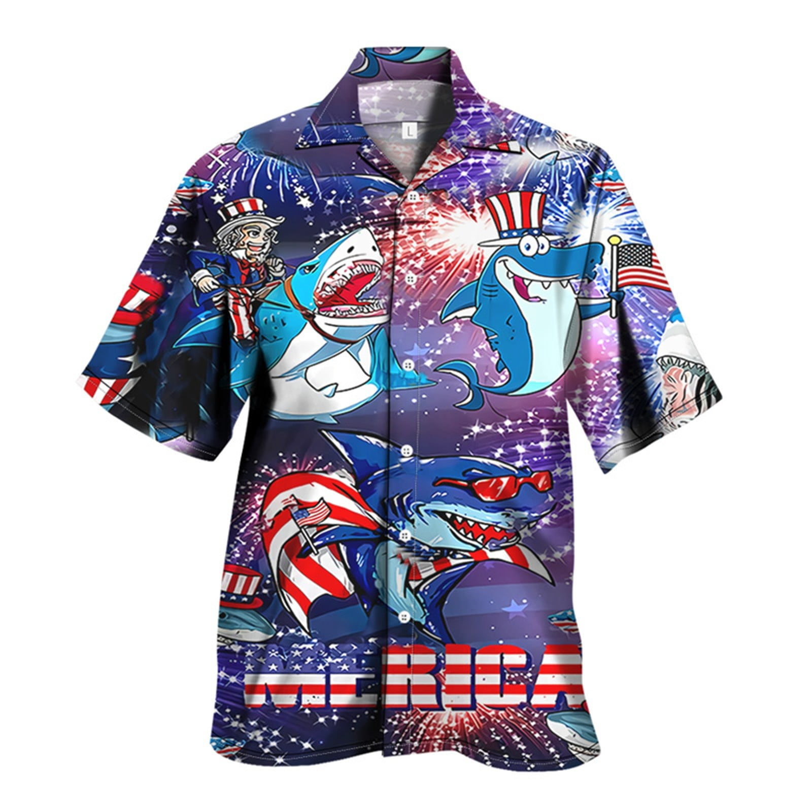 PMUYBHF Male Xxxxl Shirts for Men July 4 Men's Summer Vacation Tourism