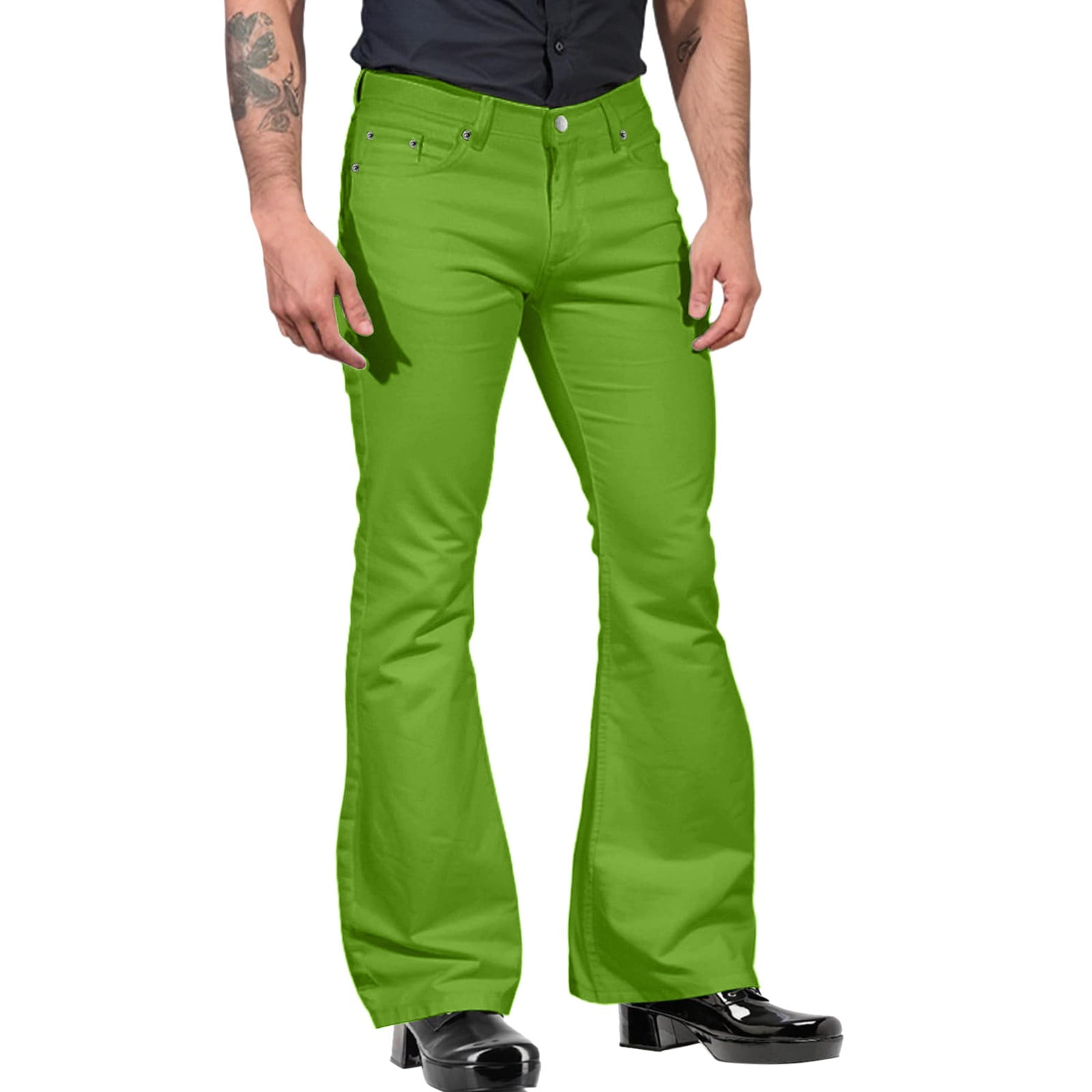 PMUYBHF Men Black Jeans Male Fashion Casual Solid Color Pocket Suit ...