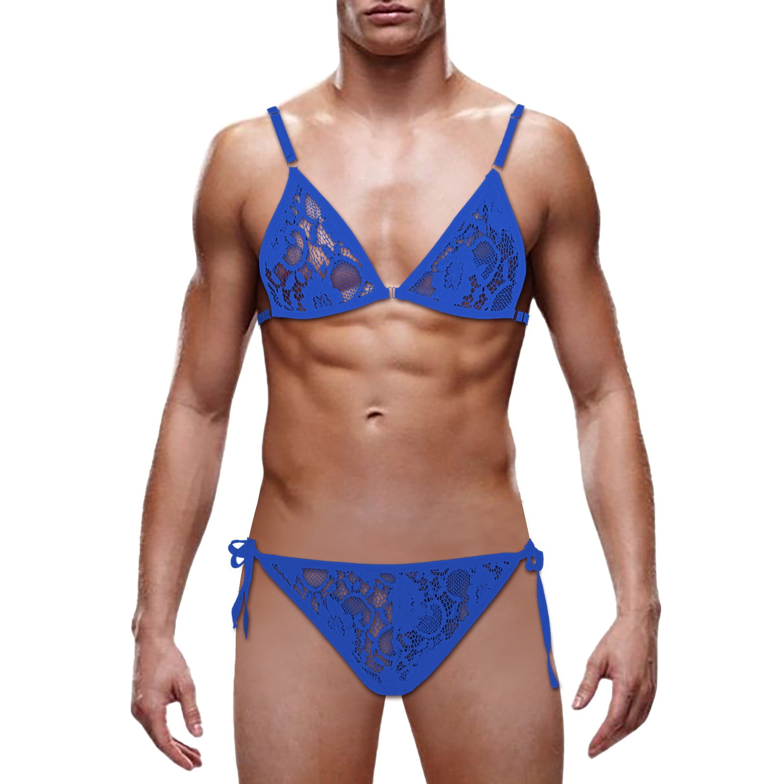PMUYBHF Men'S Lace Bikini Lace Up Set See Through Adjustable One Size  Swimwear Shoulder Strap Fun underwear Womens underwear Packs Thongs  Lingerie for