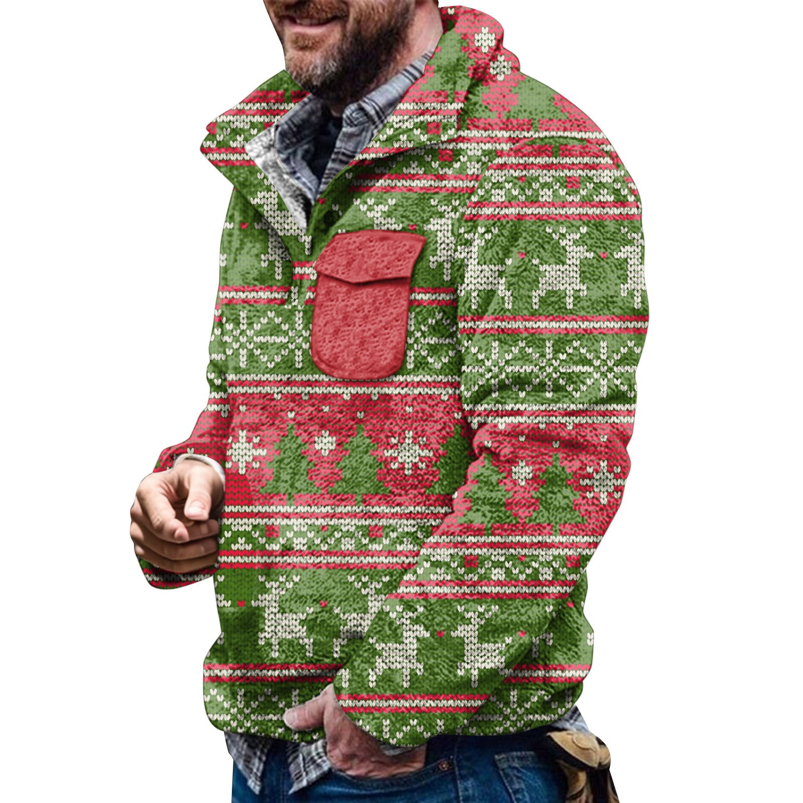 PMUYBHF Men's Sweater Vests 4Xl Male Autumn and Winter Long Sleeve