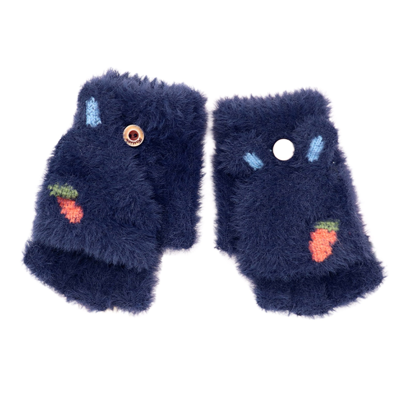 PMUYBHF Men's Winter Gloves Xxl Winter Carrot Gloves Plush Half Finger