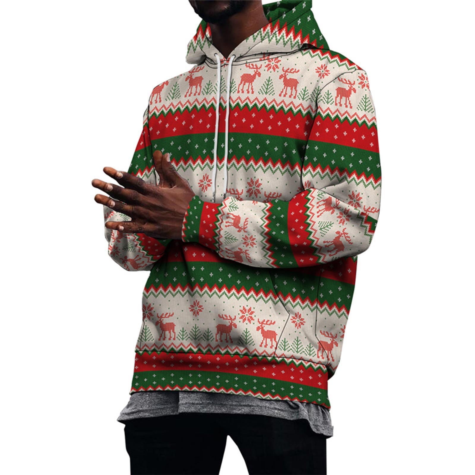 PMUYBHF Men Sweater Vest V Neck Thick Custom Graphic Christmas Printed  Hooded Shirt Sweat Men Hoodie Mens Hoodies Graphic Y2K 