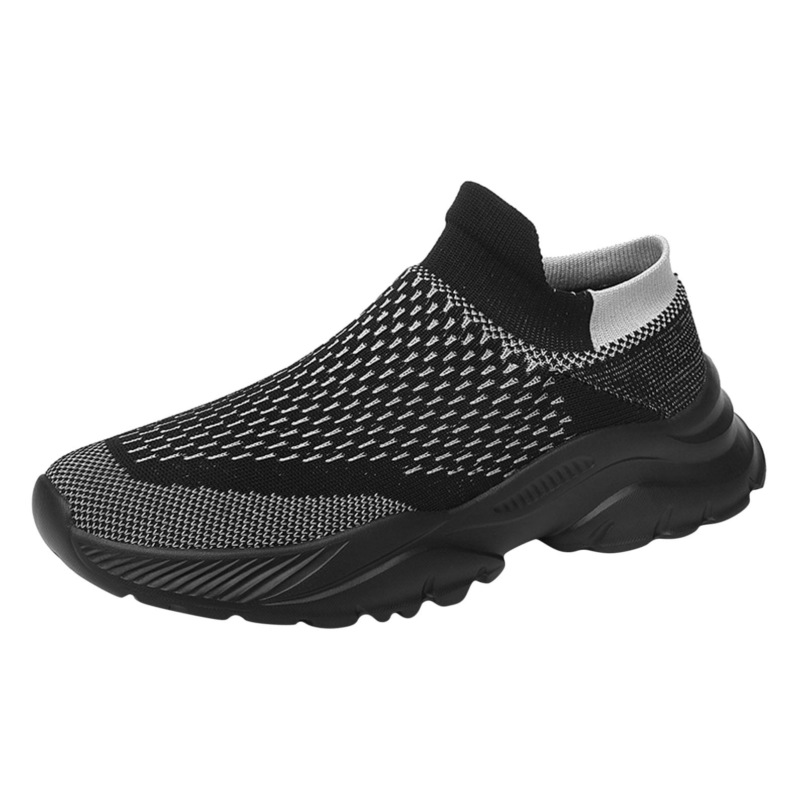 PMUYBHF Mens Outdoor Sport Shoes Slip on Running Shoes Men No Laces Men