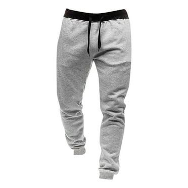 Mid Waisted Solid Pants Casual Jogging Sports Elastic With Pockets Men ...