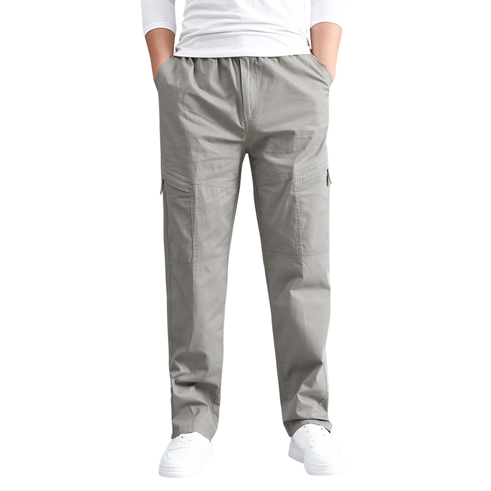 PMUYBHF Cargo Pants for Men Relaxed fit Mens Solid Color Summer Casual All  Match Pants Fashionable Woven Long Cargo Pants with Pockets Xl White Jeans  Men Big and Tall Size 46 