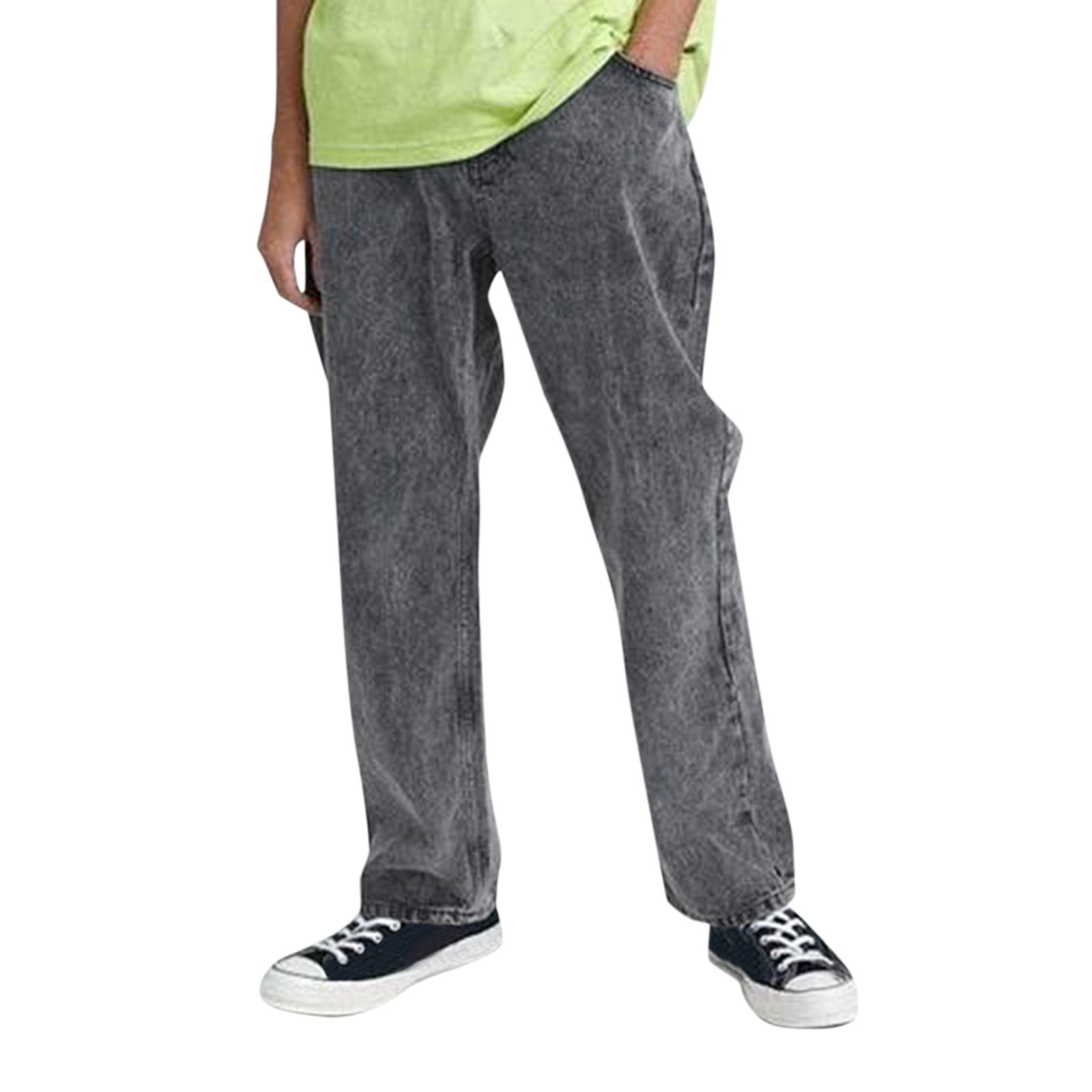PMUYBHF Mens Sweatpants with Zipper Fly Men's Fashion Casual Solid