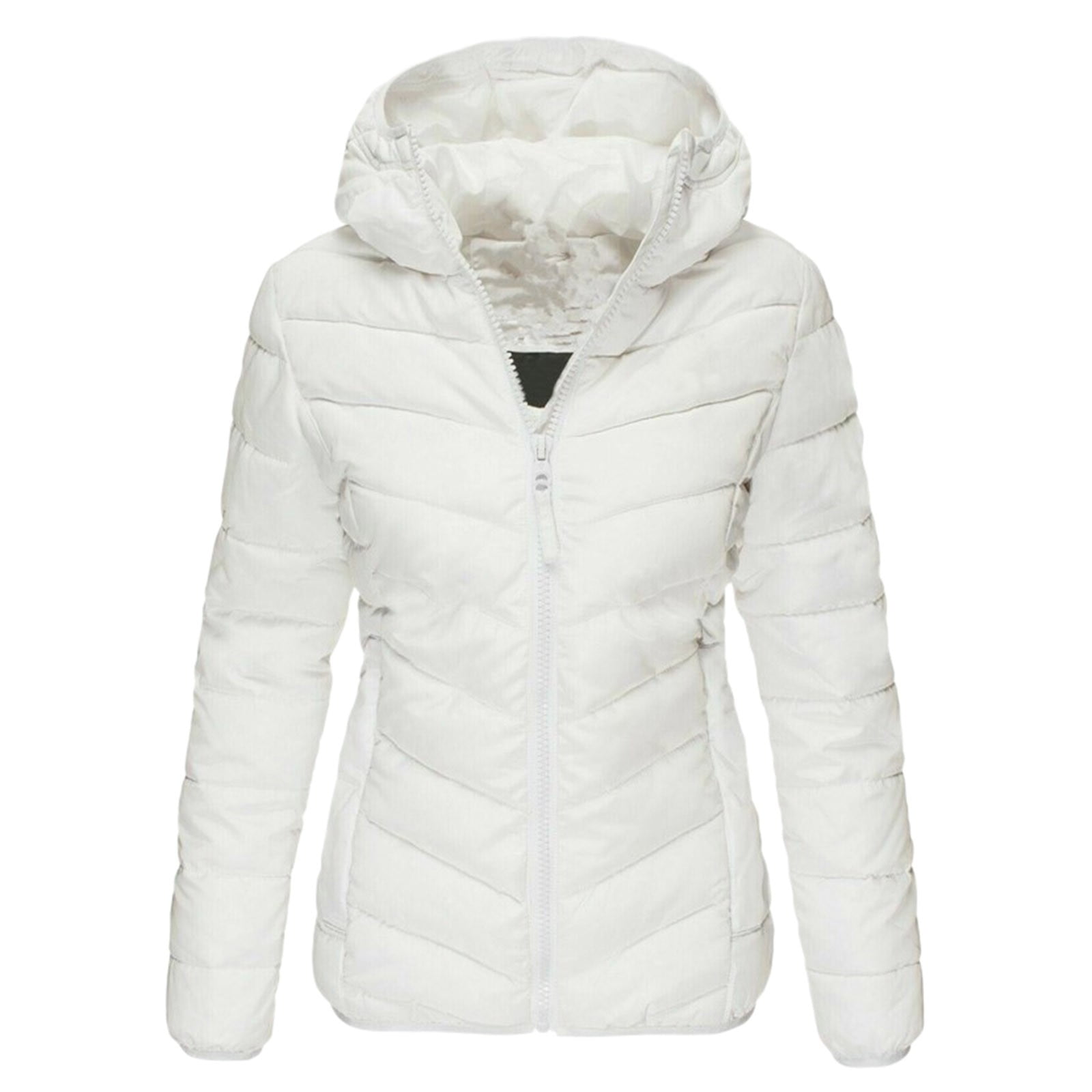 Yiwa Womens Winter Coat Ladies Jacket Hair Padded Collar Warm Hooded  Outwear Top White M : : Clothing & Accessories