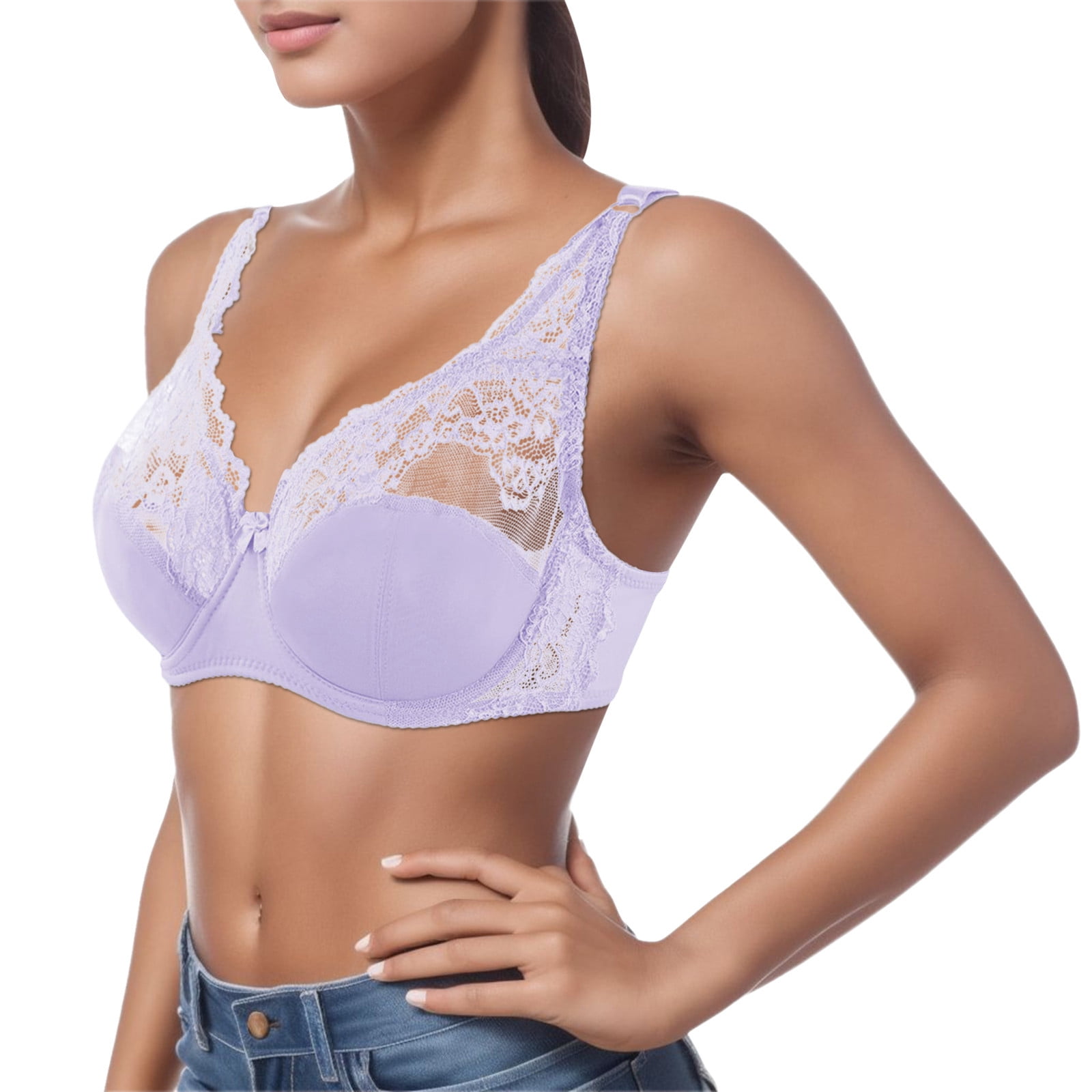 PMUYBHF Push up Bras for Women no underwire Plus Size Women's Lace  underwear Large Size Bra Thin Cup Adjustable Bra Big Chest Small Bra Padded  Sports