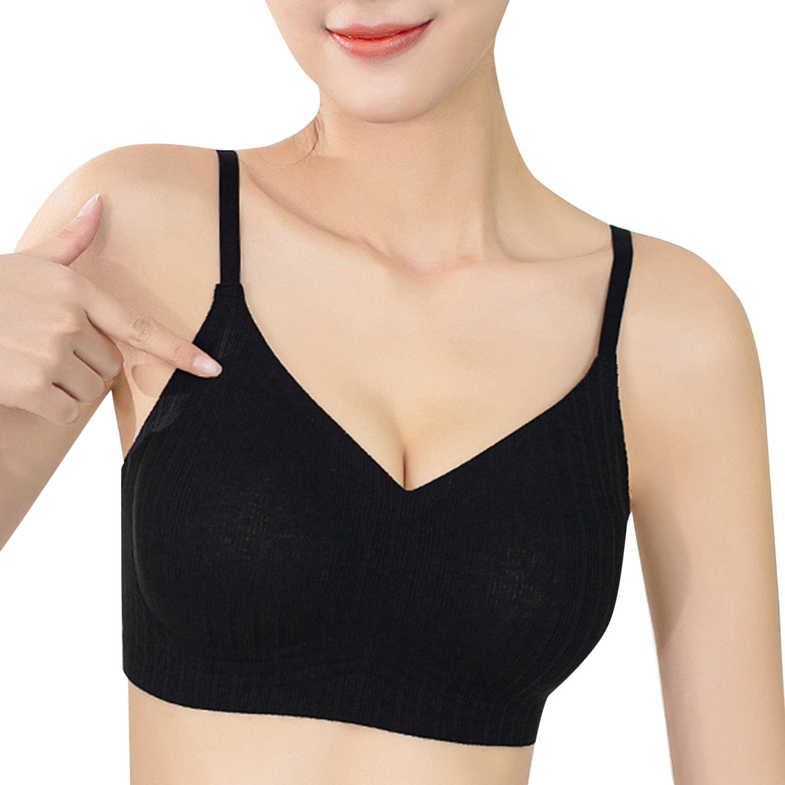PMUYBHF Push up Wireless Bra for Women Silicone Soft Support Seamless  Adjustable Comfortable Wire Strapless Bras for Women Wireless Bra Non-Slip  Bras for Women no underwire no Padding 