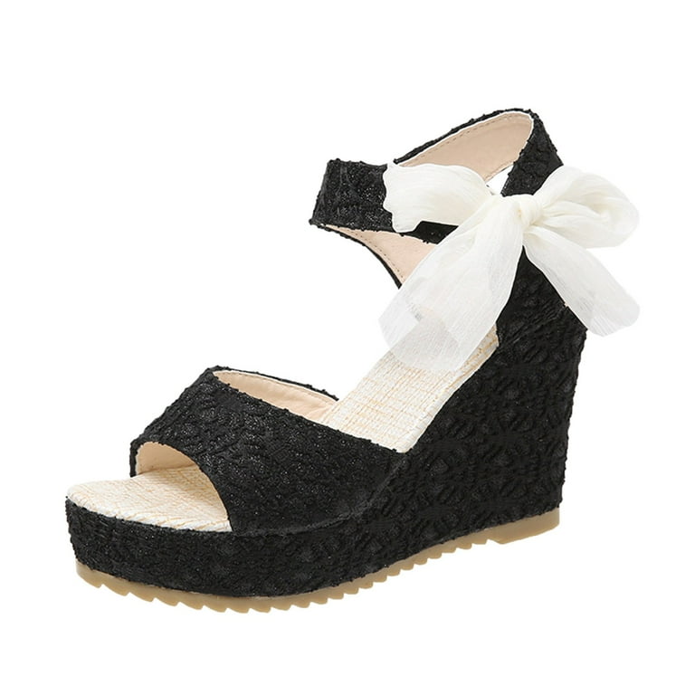 PMUYBHF Sandals for Women Dressy Summer Wedge Heel Wide Spring and
