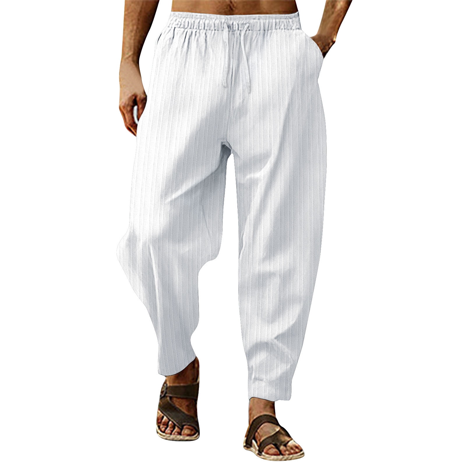 PMUYBHF Sweatpants for Men Short Length 27 Men's Spring and Autumn