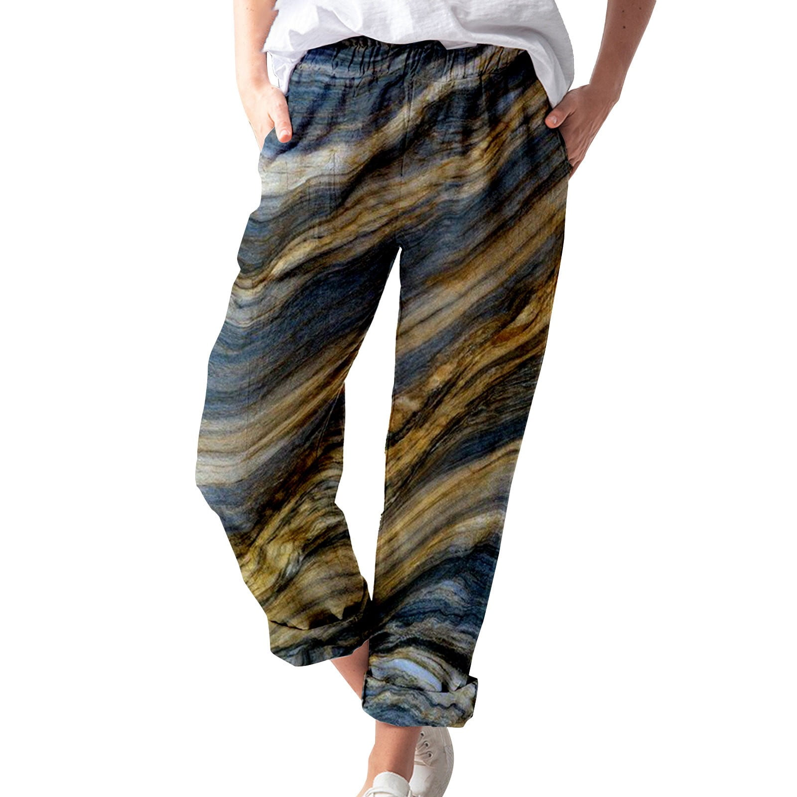 PMUYBHF Baggy Sweatpants for Women Tall Women's Printed Cotton and