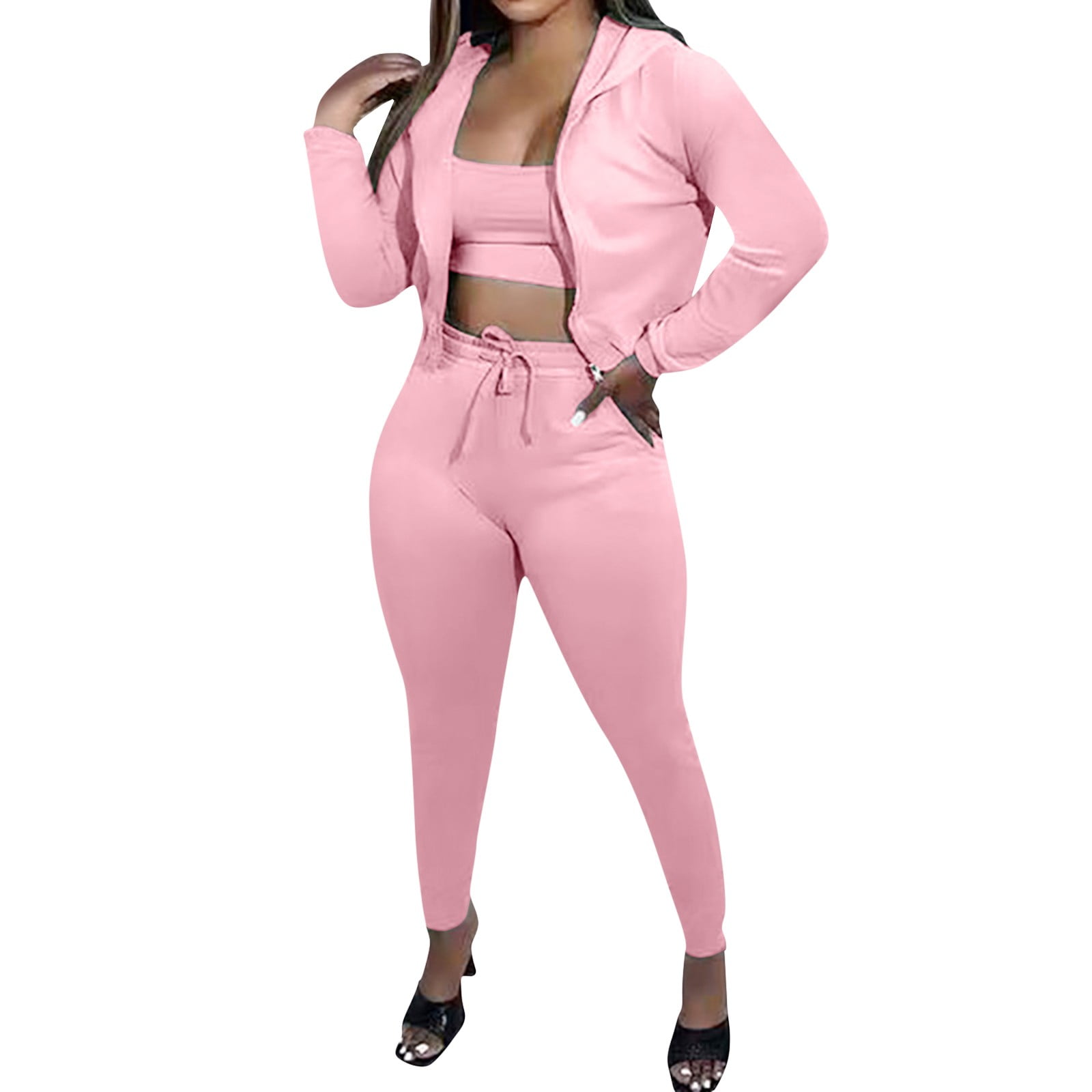 Buy Wholesale China Bare Midriff Turn-down Collar Zipper Two Pieces Women's  Casual Tracksuits Sets & Sweatsuits at USD 6.4