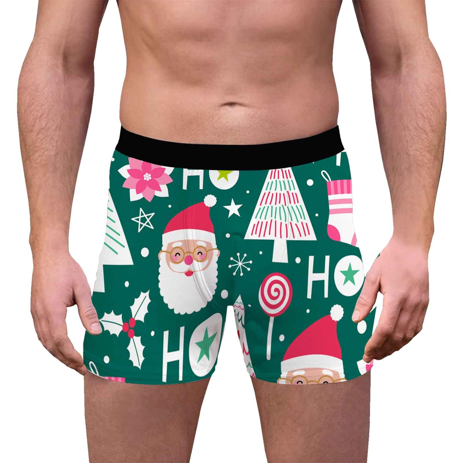PMUYBHF Underwear Man Briefs White Mens Christmas Underwear 3D Printed