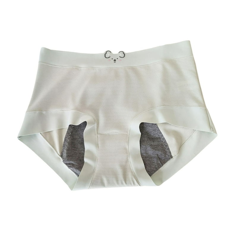 PMUYBHF Underwear for Women Plus Size 11 Women's Anti Side Leakage Ice Silk  Seamless Mid Waist Menstrual Underwear Bag Skin Friendly Briefs Ladies  Underwear Tummy Control 