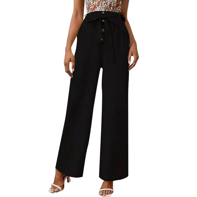 Women's Flare Pants Trousers Black Dark Grey Fashion Casual Daily Wide Leg  Full Length Comfort Solid Colored S M L XL 2XL 2024 - $18.99