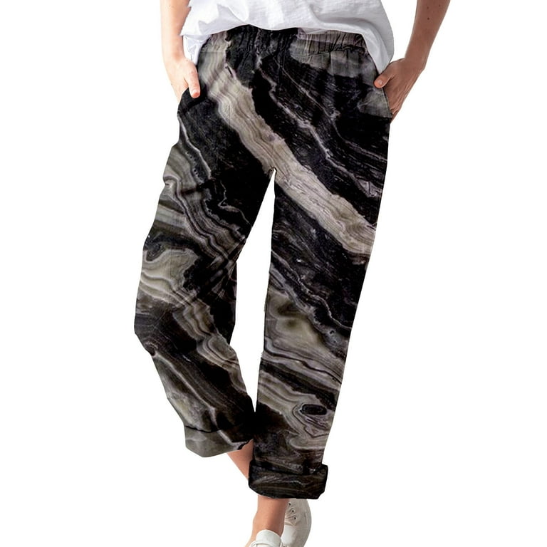 PMUYBHF Baggy Sweatpants for Women Tall Women's Printed Cotton and