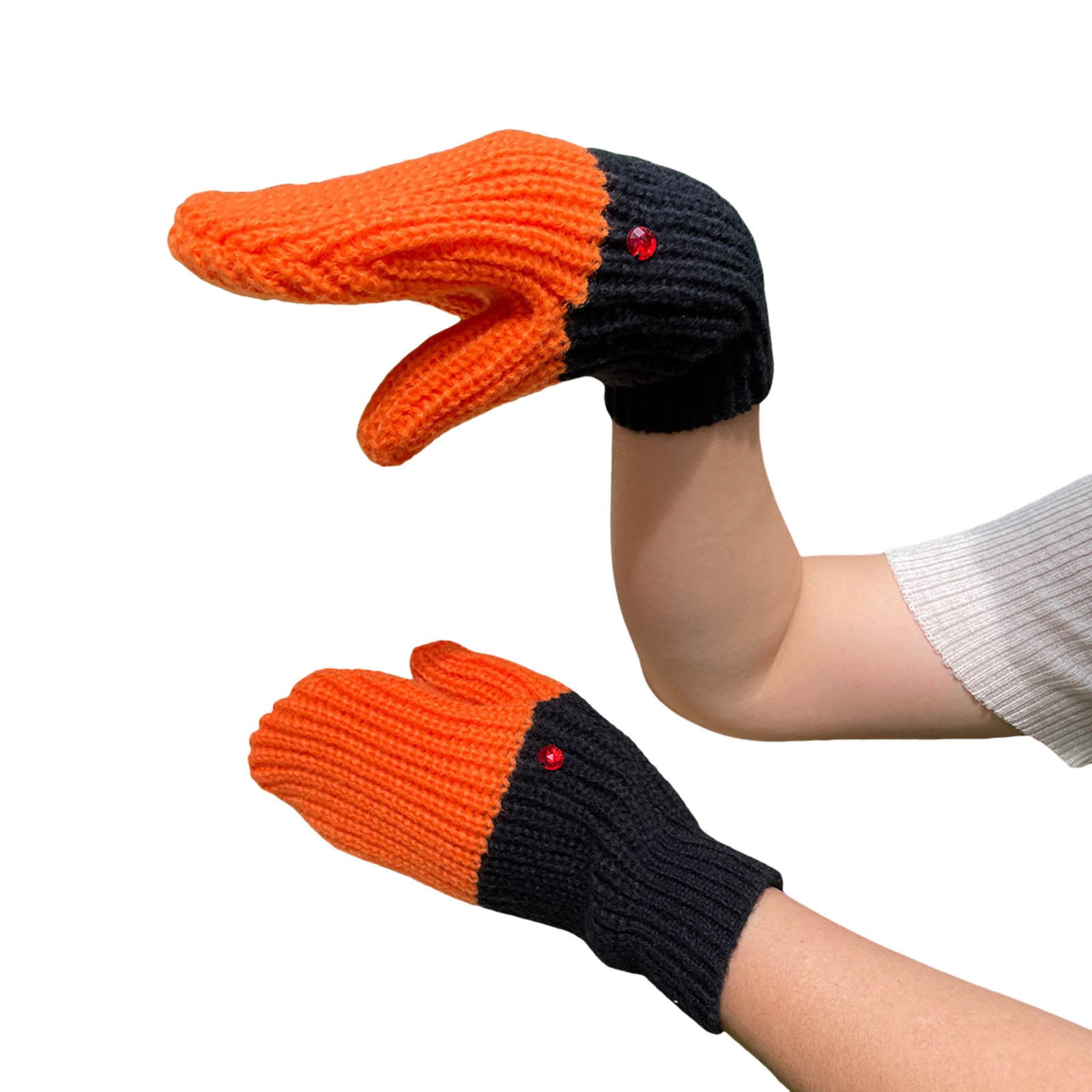 PMUYBHF Winter Gloves Men Touchscreen Xxl Autumn and Winter Cold and Warmth Preservation Three Swan Full Finger Gloves Knitted Wool Mittens Walmart