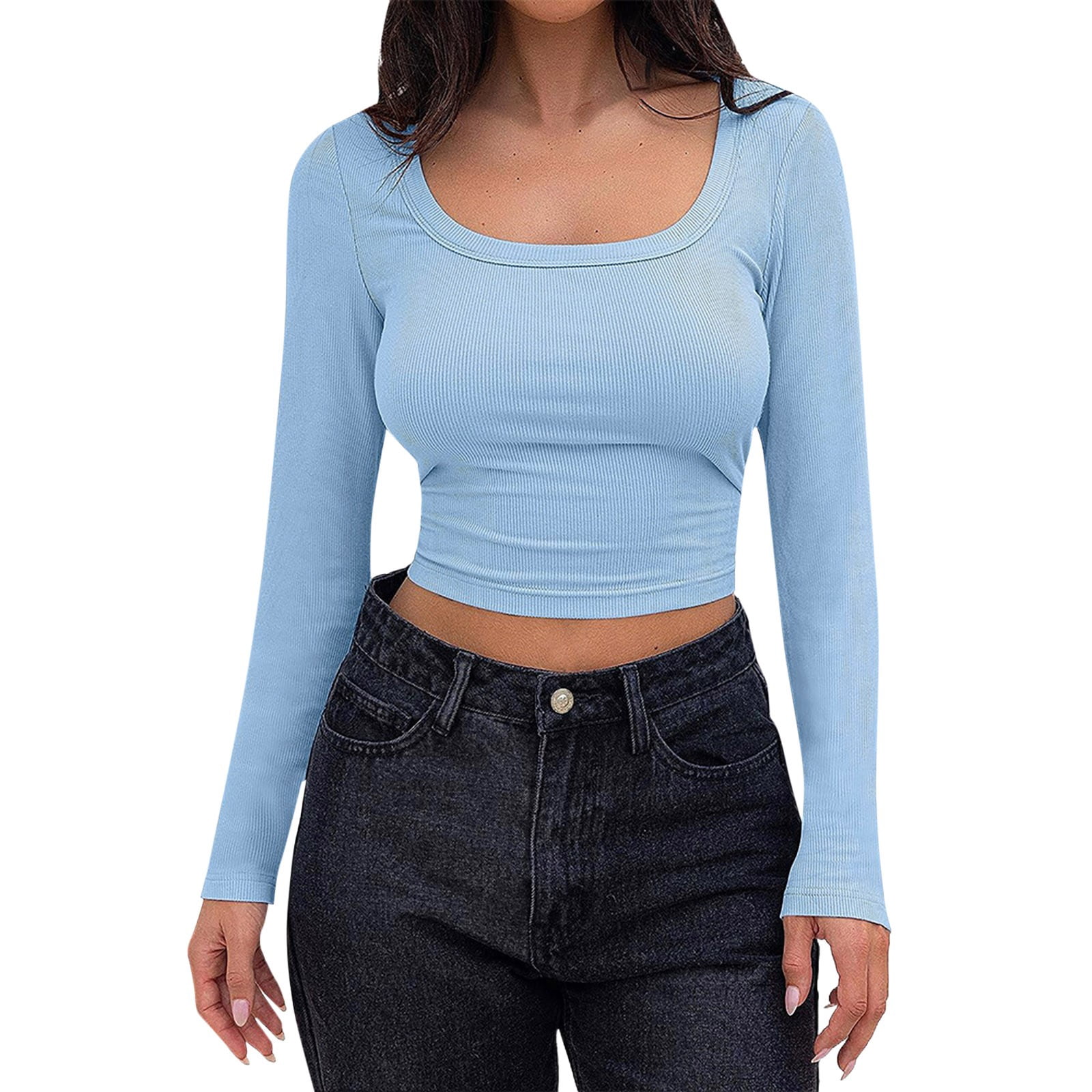 PMUYBHF Women Long Sleeve Backless Skinny Long Sleeve Backless Crop