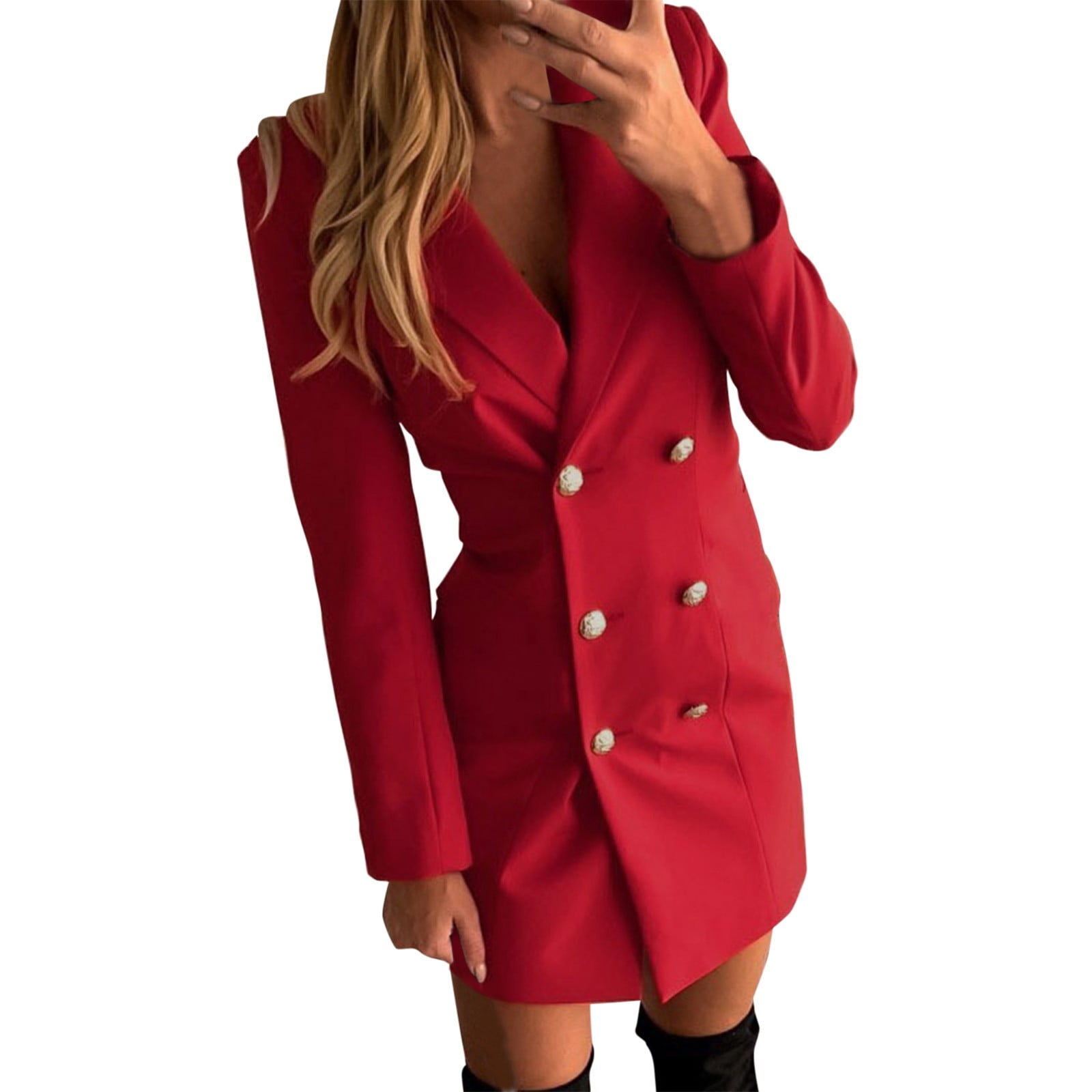 PMUYBHF Womens Casual Light Weight Thin long Jacket Coat long Sleeve Button  Down Chest Pocketed Coats Buttons Blazer Blazers for Women Fashion Casual